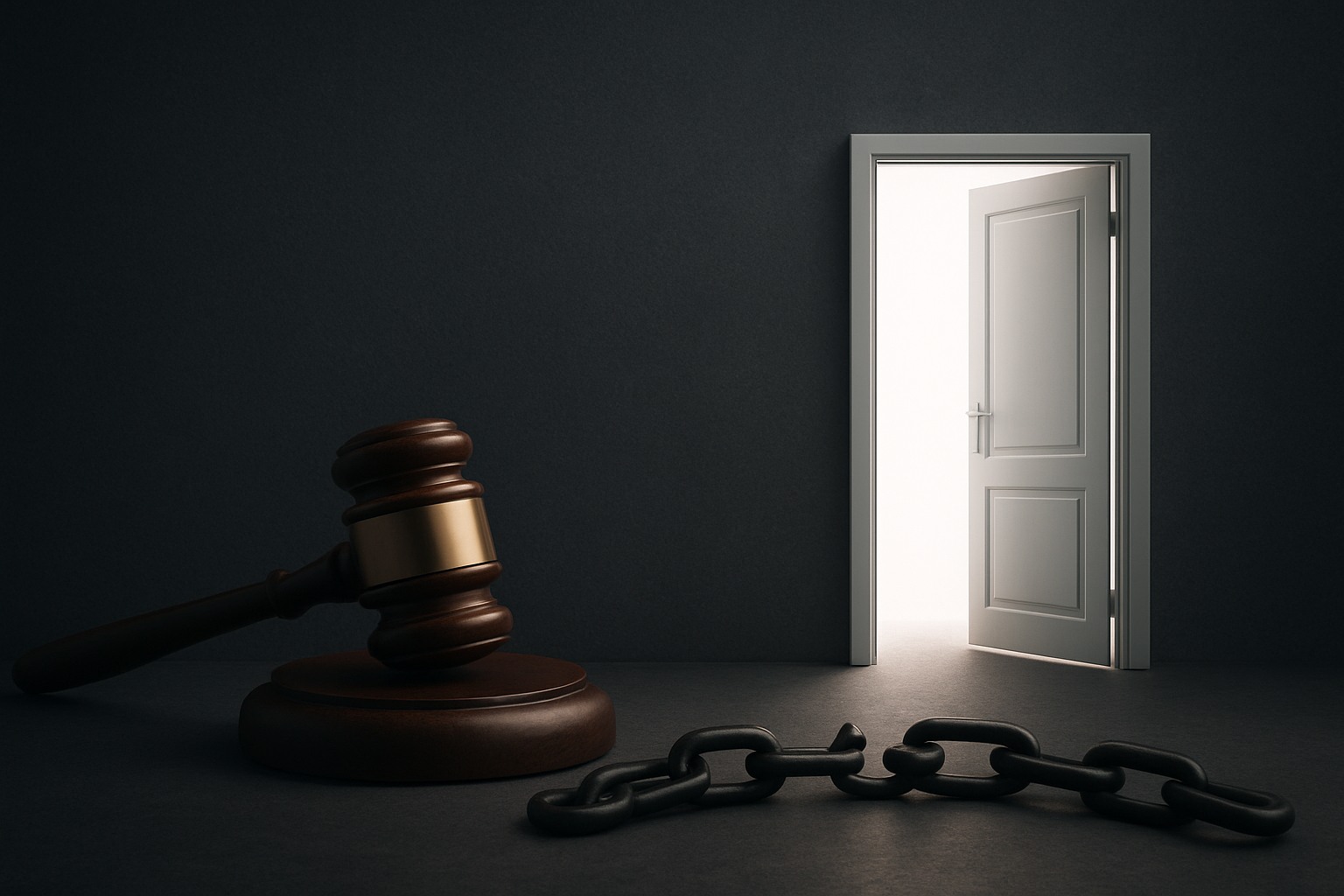 Image justice door opened